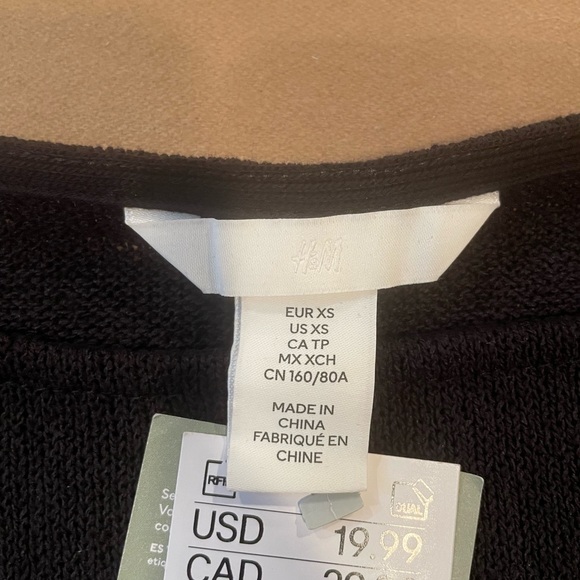 H&M Boat Neck Black Sweater - size XSmall - NWT - Picture 6 of 9
